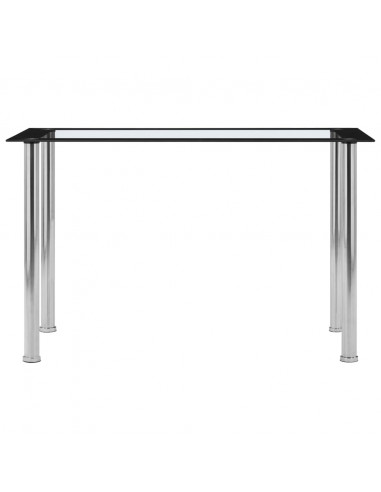Tavolo da Pranzo Nero e Trasparente 120x60x75cm Vetro Temperato