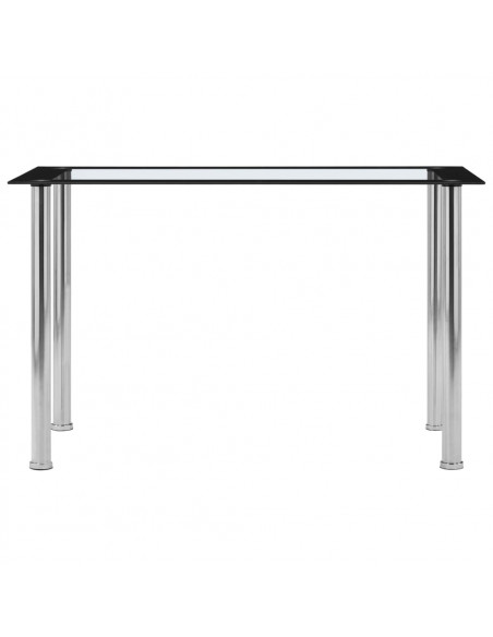 Tavolo da Pranzo Nero e Trasparente 120x60x75cm Vetro Temperato