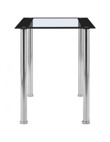 Tavolo da Pranzo Nero e Trasparente 120x60x75cm Vetro Temperato