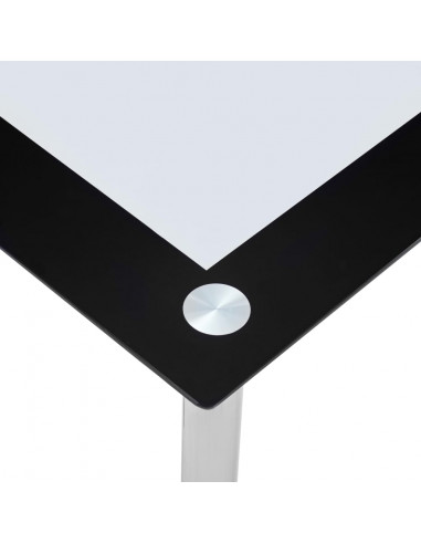 Tavolo da Pranzo Nero e Trasparente 120x60x75cm Vetro Temperato