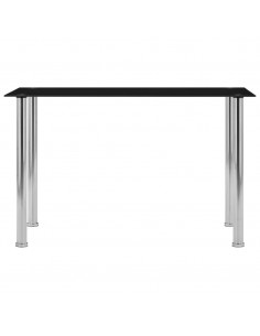 Tavolo da Pranzo Nero 120x60x75 cm in Vetro Temperato 2