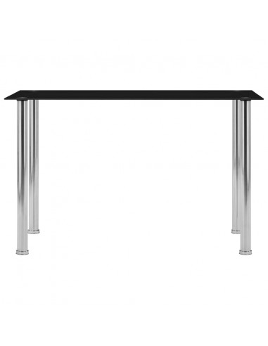 Tavolo da Pranzo Nero 120x60x75 cm in Vetro Temperato