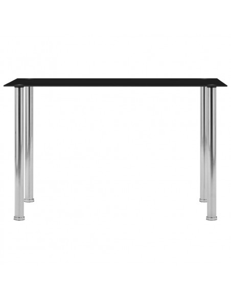 Tavolo da Pranzo Nero 120x60x75 cm in Vetro Temperato