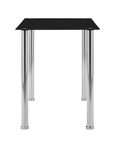 Tavolo da Pranzo Nero 120x60x75 cm in Vetro Temperato