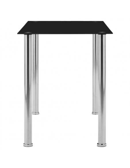 Tavolo da Pranzo Nero 120x60x75 cm in Vetro Temperato