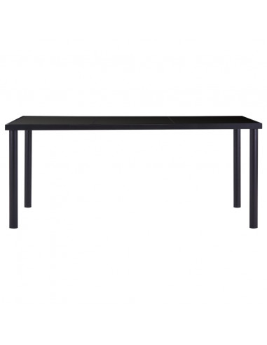 Tavolo da Pranzo Nero 180x90x75 cm in Vetro Temperato