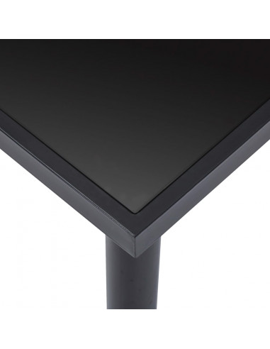 Tavolo da Pranzo Nero 200x100x75 cm in Vetro Temperato