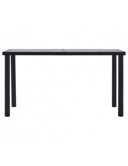 Tavolo da Pranzo Nero e Grigio Cemento 140x70x75 cm in MDF