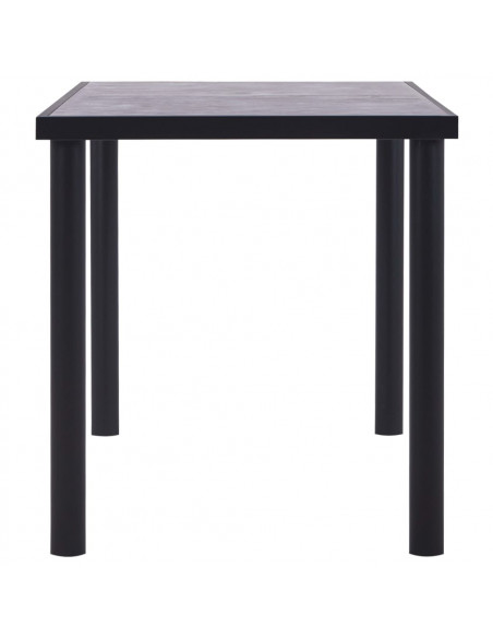 Tavolo da Pranzo Nero e Grigio Cemento 140x70x75 cm in MDF