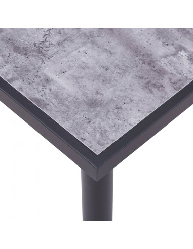 Tavolo da Pranzo Nero e Grigio Cemento 140x70x75 cm in MDF
