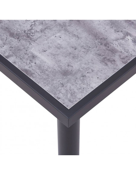 Tavolo da Pranzo Nero e Grigio Cemento 140x70x75 cm in MDF
