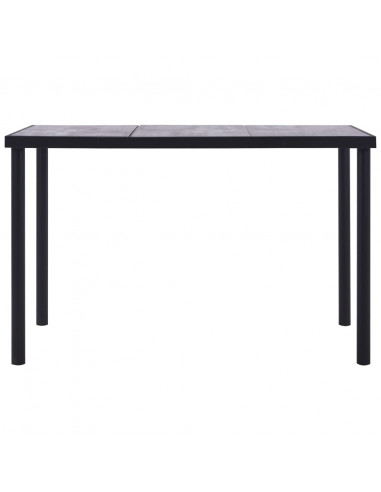 Tavolo da Pranzo Nero e Grigio Cemento 160x80x75 cm in MDF