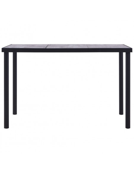 Tavolo da Pranzo Nero e Grigio Cemento 160x80x75 cm in MDF