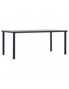 Tavolo da Pranzo Nero e Grigio Cemento 180x90x75 cm in MDF 2