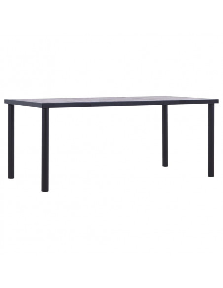 Tavolo da Pranzo Nero e Grigio Cemento 180x90x75 cm in MDF