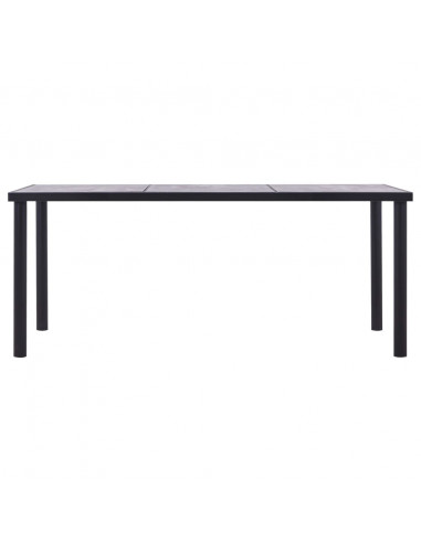 Tavolo da Pranzo Nero e Grigio Cemento 180x90x75 cm in MDF