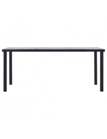 Tavolo da Pranzo Nero e Grigio Cemento 180x90x75 cm in MDF