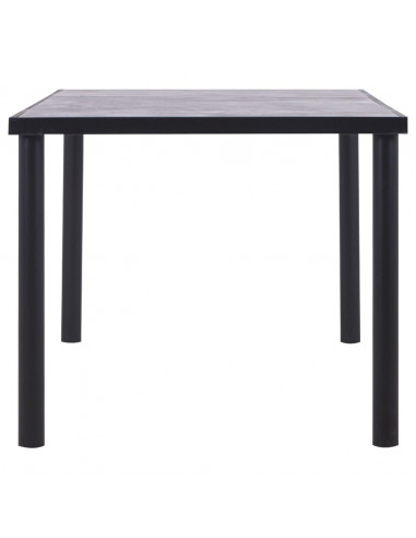 Tavolo da Pranzo Nero e Grigio Cemento 180x90x75 cm in MDF