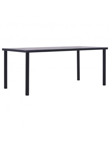 Tavolo da Pranzo Nero e Grigio Cemento 200x100x75 cm in MDF