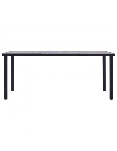 Tavolo da Pranzo Nero e Grigio Cemento 200x100x75 cm in MDF