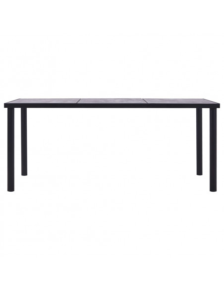 Tavolo da Pranzo Nero e Grigio Cemento 200x100x75 cm in MDF