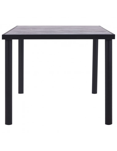 Tavolo da Pranzo Nero e Grigio Cemento 200x100x75 cm in MDF