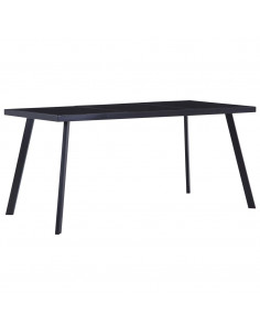 Tavolo da Pranzo Nero 180x90x75 cm in Vetro Temperato 2