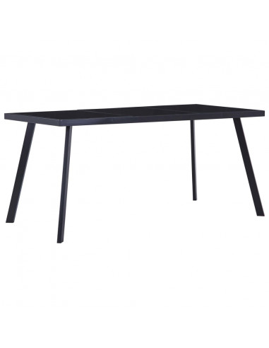 Tavolo da Pranzo Nero 180x90x75 cm in Vetro Temperato