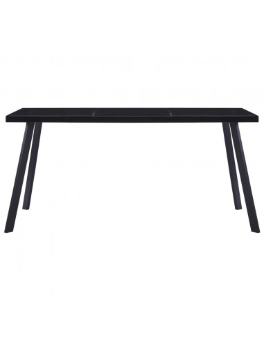 Tavolo da Pranzo Nero 180x90x75 cm in Vetro Temperato