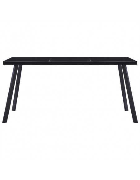 Tavolo da Pranzo Nero 180x90x75 cm in Vetro Temperato