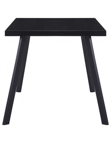 Tavolo da Pranzo Nero 180x90x75 cm in Vetro Temperato