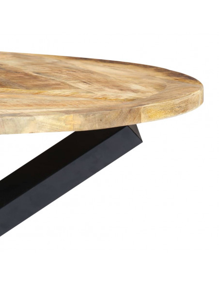 Tavolo da Pranzo Rotondo 120x76cm in Legno Massello di Mango