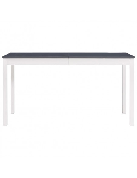 Tavolo da Pranzo Bianco e Grigio 140x70x73 cm in Legno di Pino