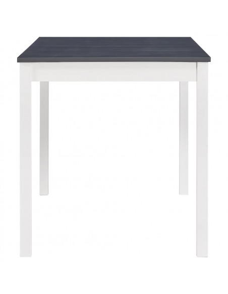 Tavolo da Pranzo Bianco e Grigio 140x70x73 cm in Legno di Pino
