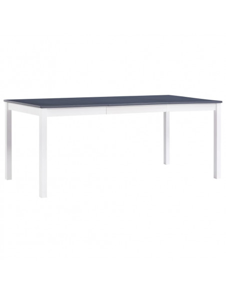 Tavolo da Pranzo Bianco e Grigio 180x90x73 cm in Legno di Pino