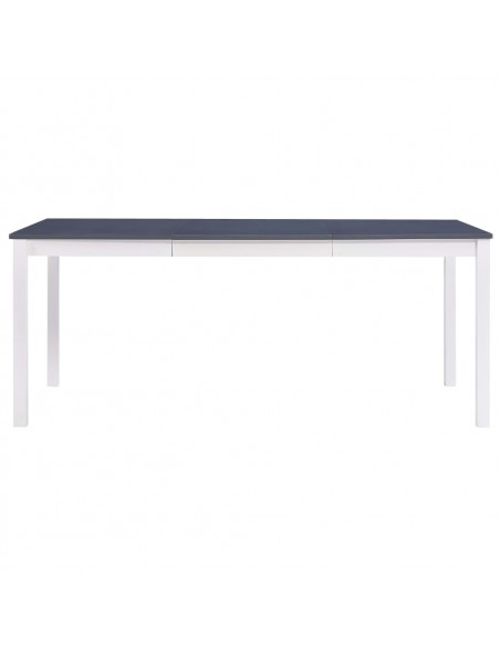 Tavolo da Pranzo Bianco e Grigio 180x90x73 cm in Legno di Pino