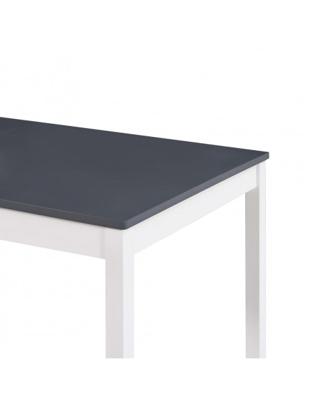 Tavolo da Pranzo Bianco e Grigio 180x90x73 cm in Legno di Pino