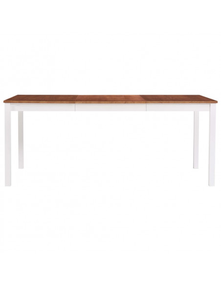 Tavolo da Pranzo Bianco e Marrone 180x90x73 cm in Legno di Pino