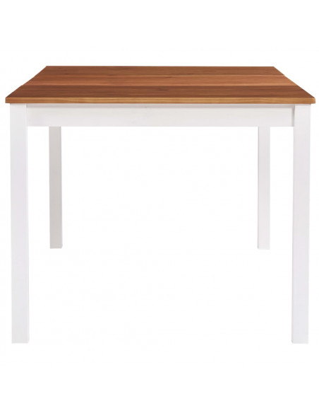 Tavolo da Pranzo Bianco e Marrone 180x90x73 cm in Legno di Pino