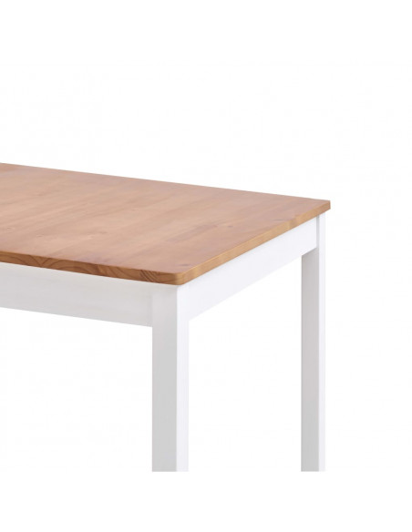 Tavolo da Pranzo Bianco e Marrone 180x90x73 cm in Legno di Pino