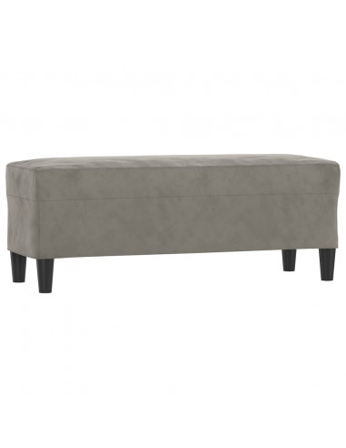 Panca Grigio chiaro 100x35x41 cm in Velluto