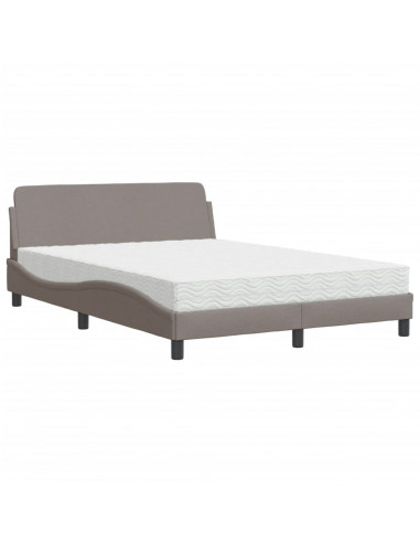 Letto con Materasso Tortora 120x200 cm in Tessuto
