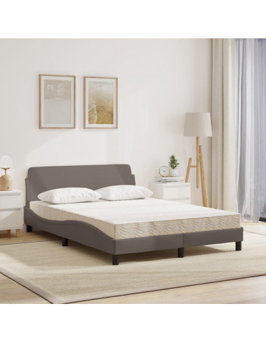Letto con Materasso Tortora 120x200 cm in Tessuto