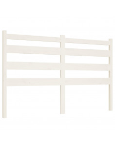 Testiera per Letto Bianca 126x4x100cm in Legno Massello di Pino 2