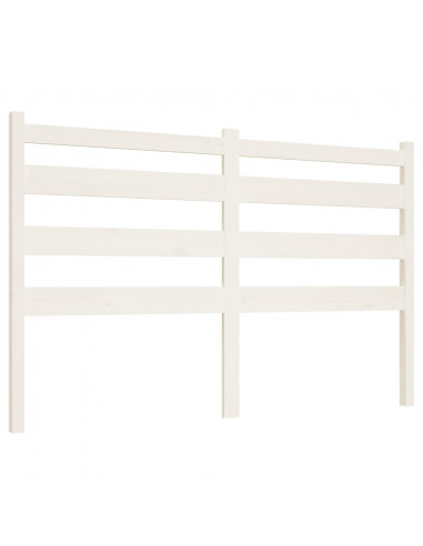 Testiera per Letto Bianca 126x4x100cm in Legno Massello di Pino