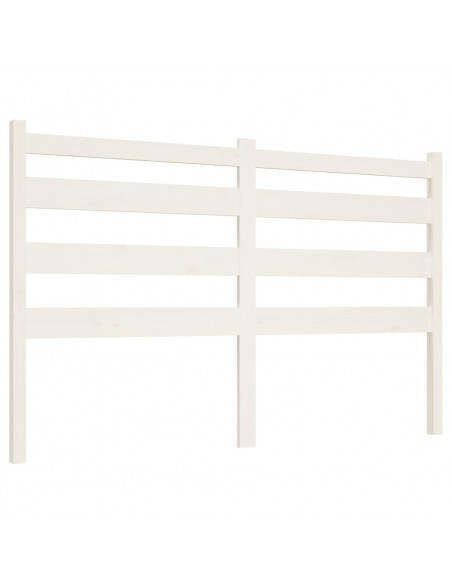 Testiera per Letto Bianca 126x4x100cm in Legno Massello di Pino