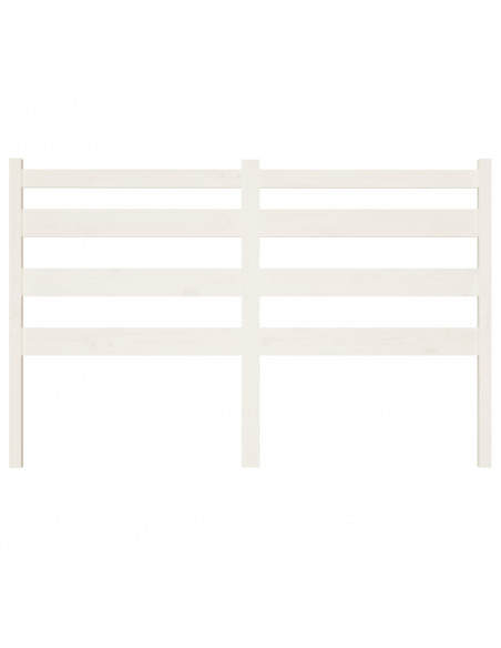 Testiera per Letto Bianca 126x4x100cm in Legno Massello di Pino
