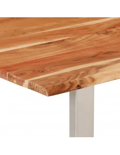 Tavolo da Pranzo 154x80x76 cm in Legno Massello di Acacia 2