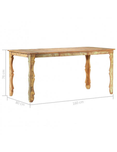 Tavolo da Pranzo 160x80x76 cm in Legno Massello di Recupero