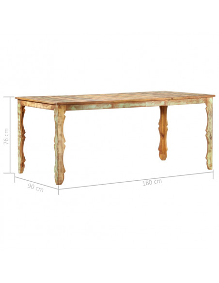 Tavolo da Pranzo 180x90x76 cm in Legno Massello di Recupero